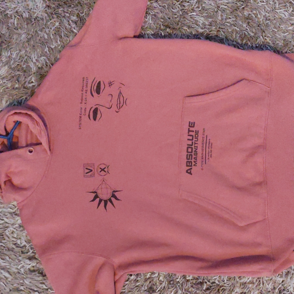 Trendy mens pink hoodie